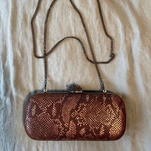 House of Harlow snakeskin leather clutch
